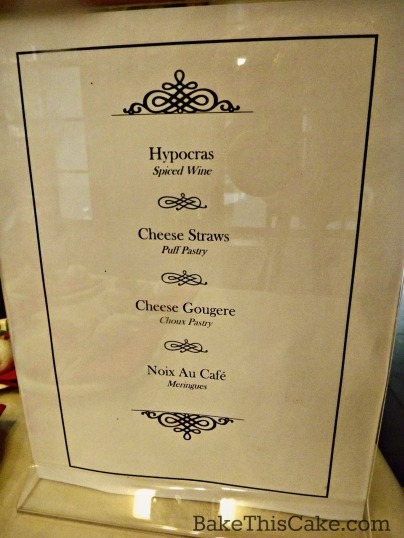 Menu card by Anne Willan at Culinary Historians of Southern California Lecture March 14, 2015 by bakethiscake